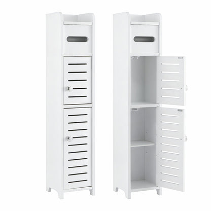 Artiss 2x Bathroom Storage Cabinet 3-Tier Toilet Paper Holder Organizer White FURNI-S-DIY-LVD02-WHX2