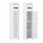 Artiss 2x Bathroom Storage Cabinet 3-Tier Toilet Paper Holder Organizer White FURNI-S-DIY-LVD02-WHX2