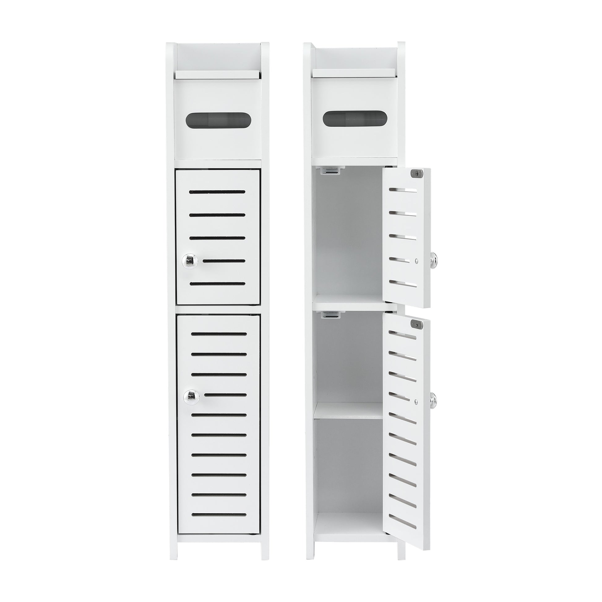 Artiss 2x Bathroom Storage Cabinet 3-Tier Toilet Paper Holder Organizer White FURNI-S-DIY-LVD02-WHX2