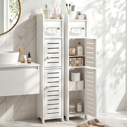 Artiss 2x Bathroom Storage Cabinet 3-Tier Toilet Paper Holder Organizer White FURNI-S-DIY-LVD02-WHX2