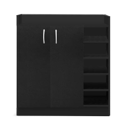 Artiss Shoe Rack Cabinet 21 Pairs Adjustable Shelves Black Clair FURNI-SHOE-21-BK-AB