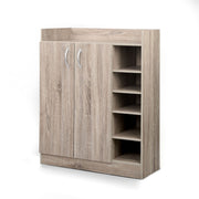 Artiss Shoe Rack Cabinet 21 Pairs Adjustable Shelves Pine Clair FURNI-SHOE-21-WD-AB