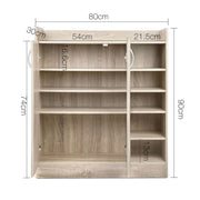Artiss Shoe Rack Cabinet 21 Pairs Adjustable Shelves Pine Clair FURNI-SHOE-21-WD-AB