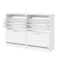 Artiss 2x Shoe Cabinet Storage Organiser 2 Flip Drawer White FURNI-SHOE-3D2-WHX2
