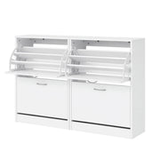 Artiss 2x Shoe Cabinet Storage Organiser 2 Flip Drawer White FURNI-SHOE-3D2-WHX2
