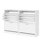 Artiss 2x Shoe Cabinet Storage Organiser 2 Flip Drawer White FURNI-SHOE-3D2-WHX2