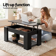 Artiss TV Unit & Coffee Table Set Storage Cabinet Black FURNI-TV-COF01-BK