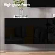 Artiss TV Unit & Coffee Table Set Storage Cabinet Black FURNI-TV-COF01-BK