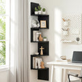 Artiss Wall Shelf Bookshelf Corner Floating 5-Tier Black FURNI-WALL-COR-BK
