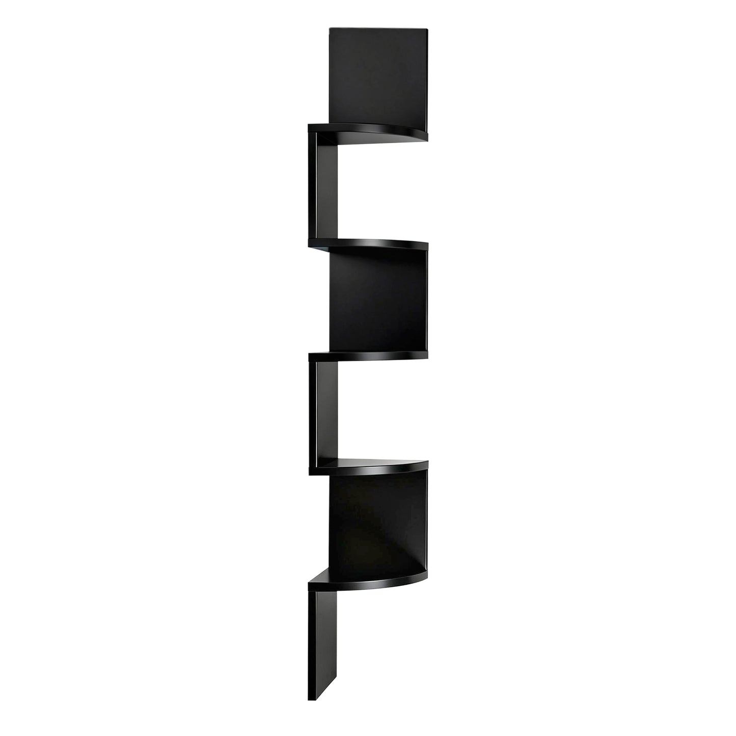 Artiss Wall Shelf Bookshelf Corner Floating 5-Tier Black FURNI-WALL-COR-BK