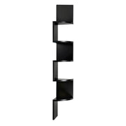 Artiss Wall Shelf Bookshelf Corner Floating 5-Tier Black FURNI-WALL-COR-BK