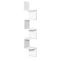 Artiss Wall Shelf Corner Floating 5-Tier White FURNI-WALL-COR-WH
