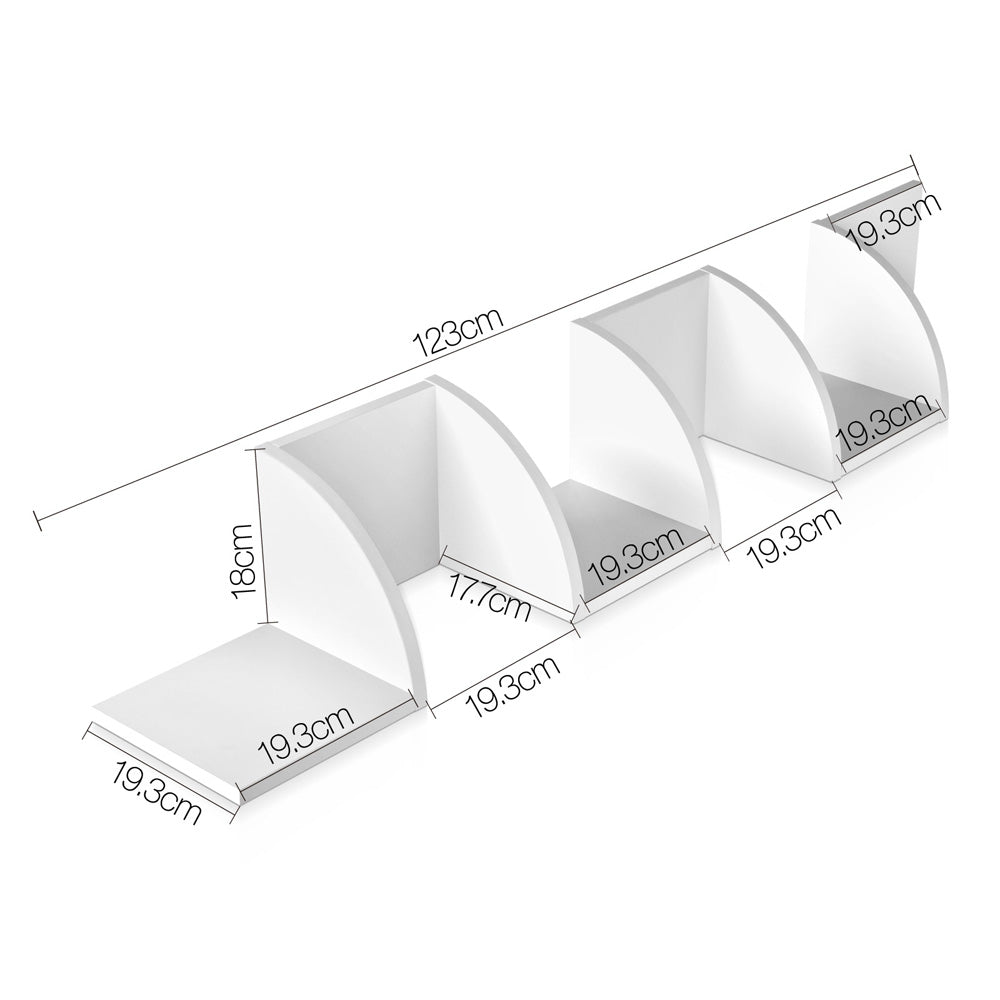 Artiss Wall Shelf Corner Floating 5-Tier White FURNI-WALL-COR-WH