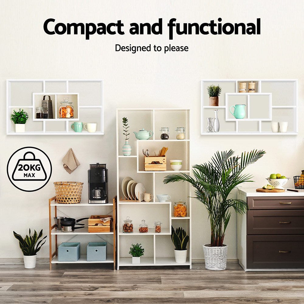 Artiss Floating Wall Shelves Bookshelf White FURNI-WALL-DISPLAY-WH