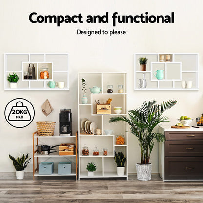 Artiss Floating Wall Shelves Bookshelf White FURNI-WALL-DISPLAY-WH