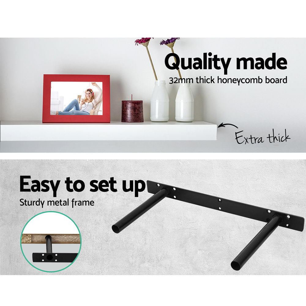 Artiss Floating Wall Shelf Set of 3 White FURNI-WALL-SHELF-WH