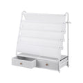 Keezi Kids Bookshelf Metal Storage Rack Toy Organiser Display Shelf Drawer White FURNI-Z-BOOK-MEDR-WH