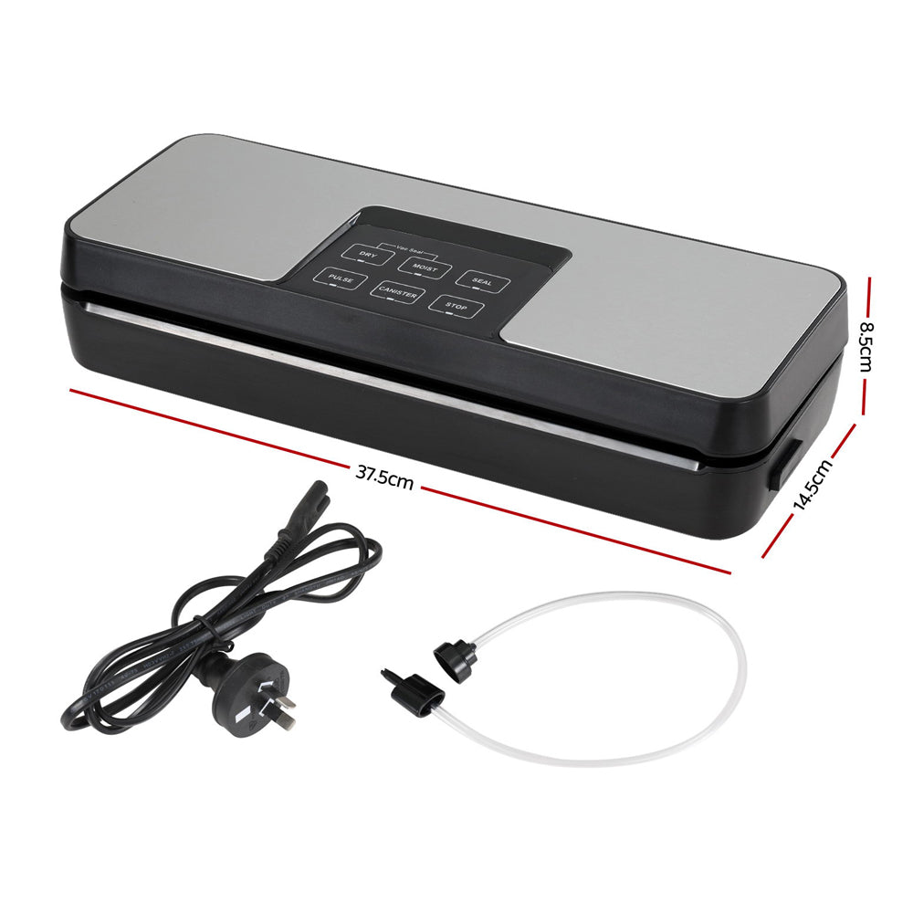Devanti Food Vacuum Sealer Machine Fresh Storage Auto Seal Slide Cutter 5 Modes FVS-30-BK