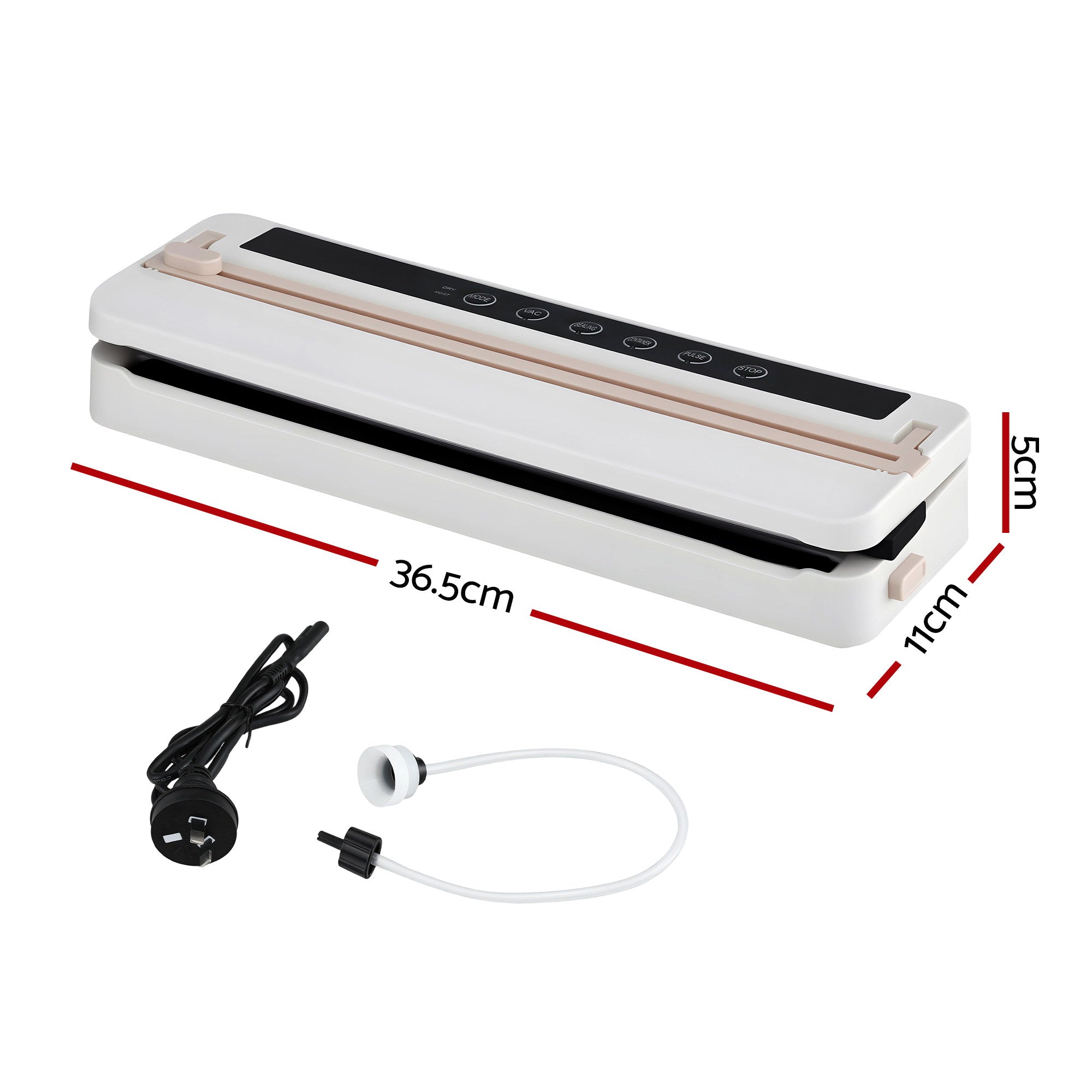 Devanti Food Vacuum Sealer Machine Fresh Storage Auto Seal Slide Cutter 6 Modes White FVS-30-WH