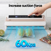 Devanti Food Vacuum Sealer Machine Fresh Storage Auto Seal Slide Cutter 6 Modes White FVS-30-WH