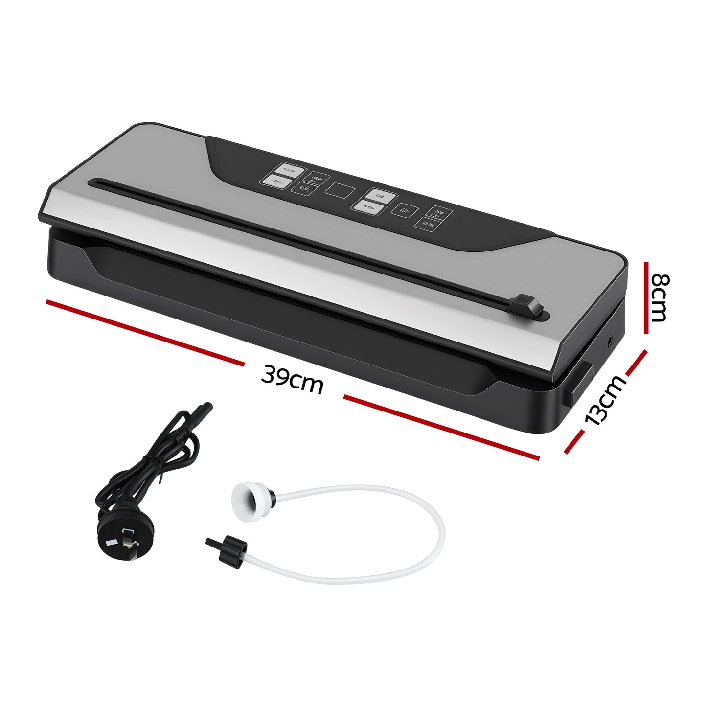 Devanti Food Vacuum Sealer Machine Auto Seal Slide Cutter 9 Modes Marinate Black FVS-32-PKL-BK