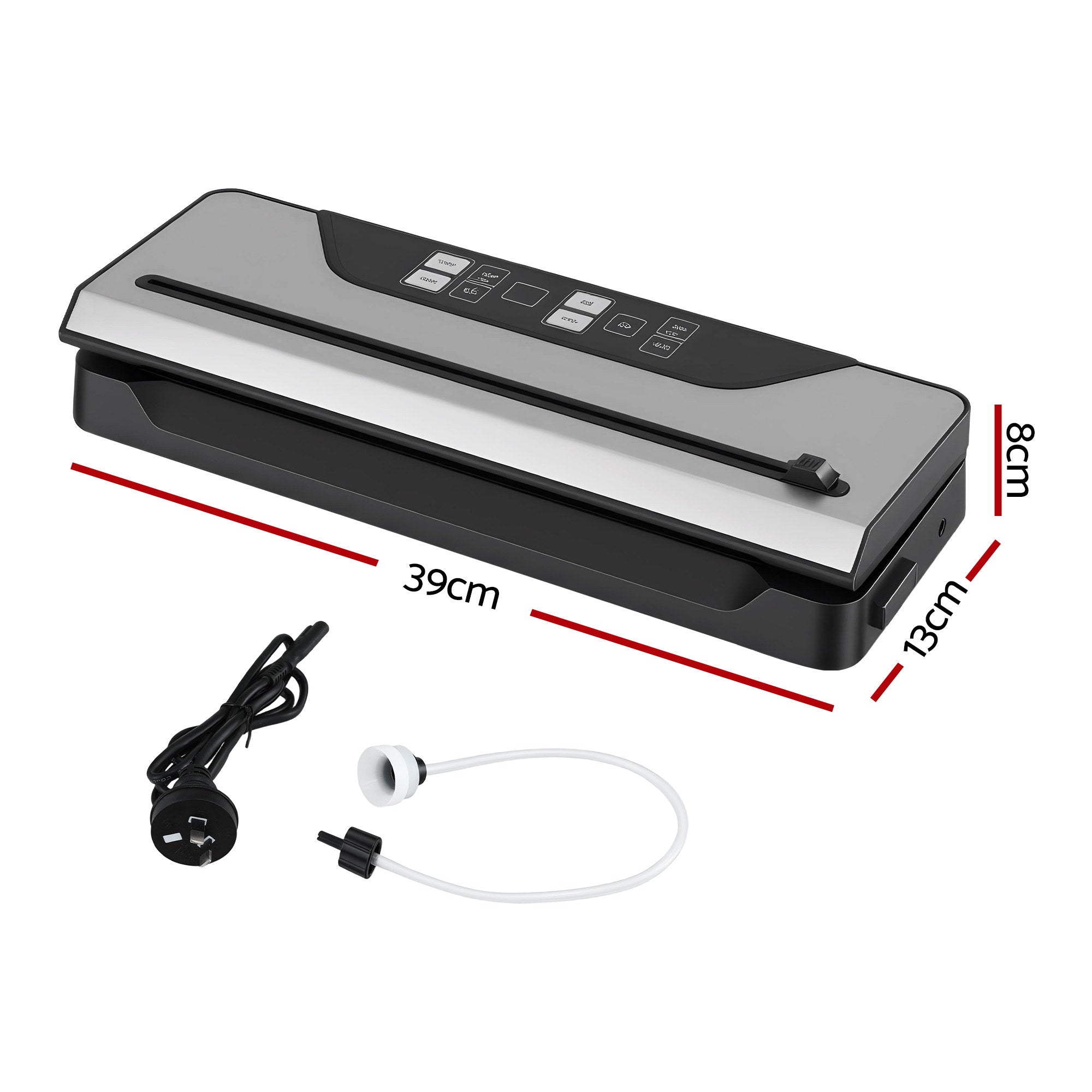 Devanti Food Vacuum Sealer Machine Auto Seal Slide Cutter 9 Modes Marinate Black FVS-32-PKL-BK