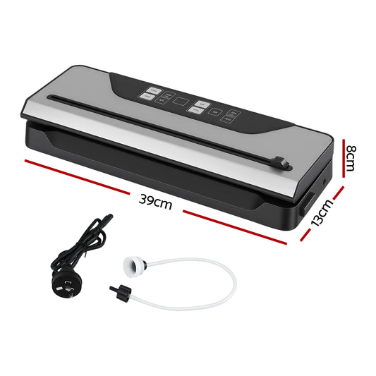 Devanti Food Vacuum Sealer Machine Auto Seal Slide Cutter 9 Modes Marinate Black FVS-32-PKL-BK