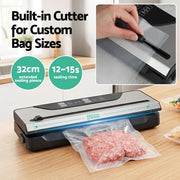 Devanti Food Vacuum Sealer Machine Auto Seal Slide Cutter 9 Modes Marinate Black FVS-32-PKL-BK