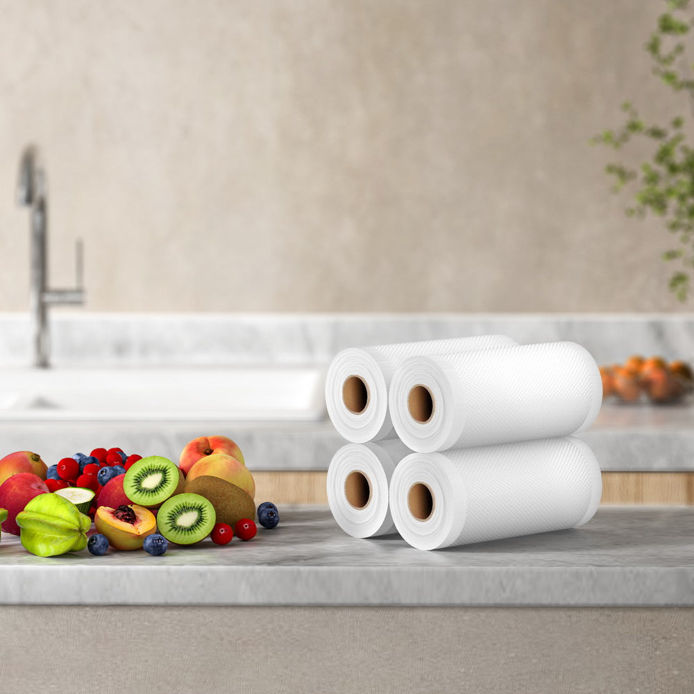 4 Rolls Food Vacuum Sealer Bags Storage Saver Heat Sealing Bag Pack 15CMX6M FVS-BAG-15-TPX2