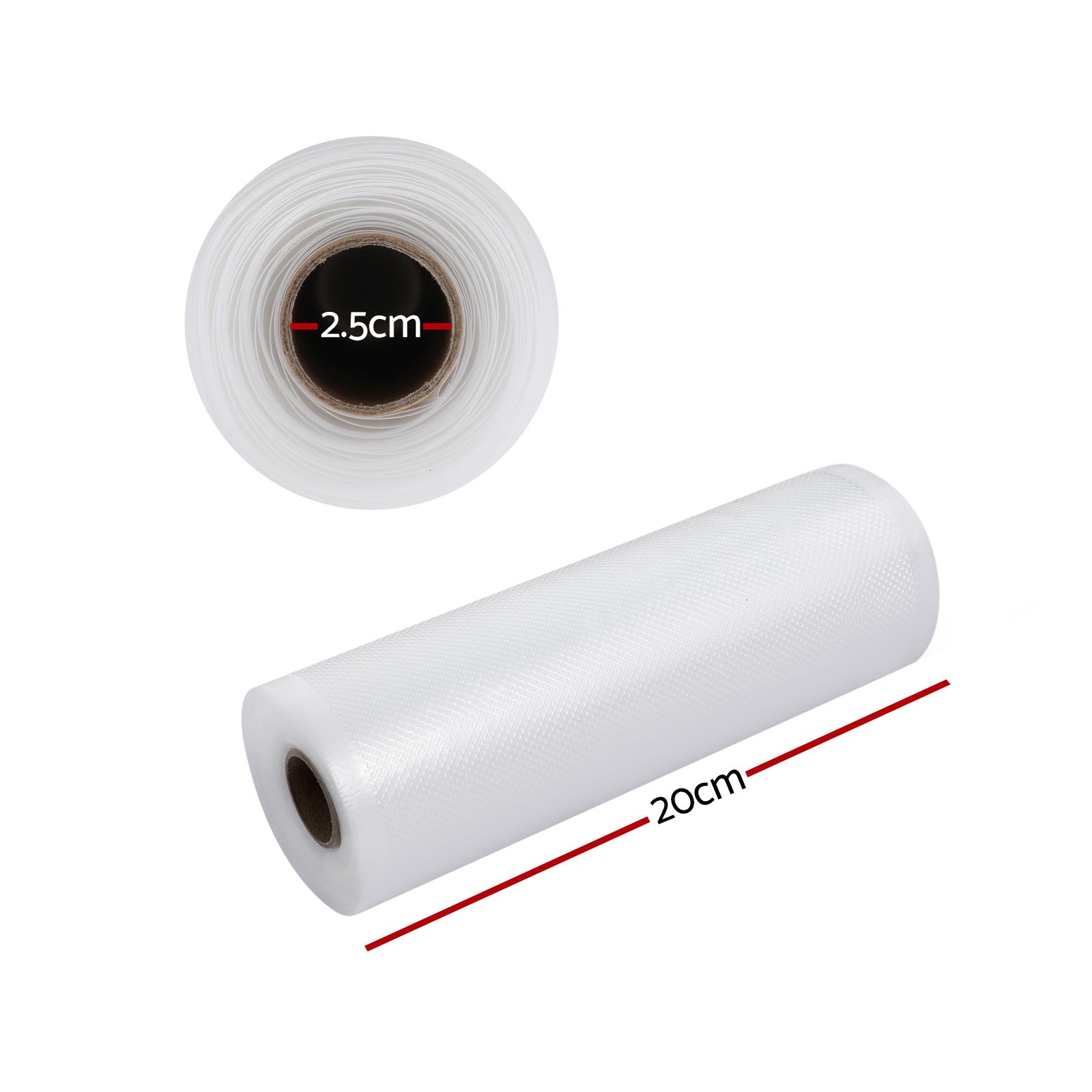 2 Rolls Food Vacuum Sealer Bags Storage Saver Heat Sealing Bag Pack 20CMX6M FVS-BAG-20-TP