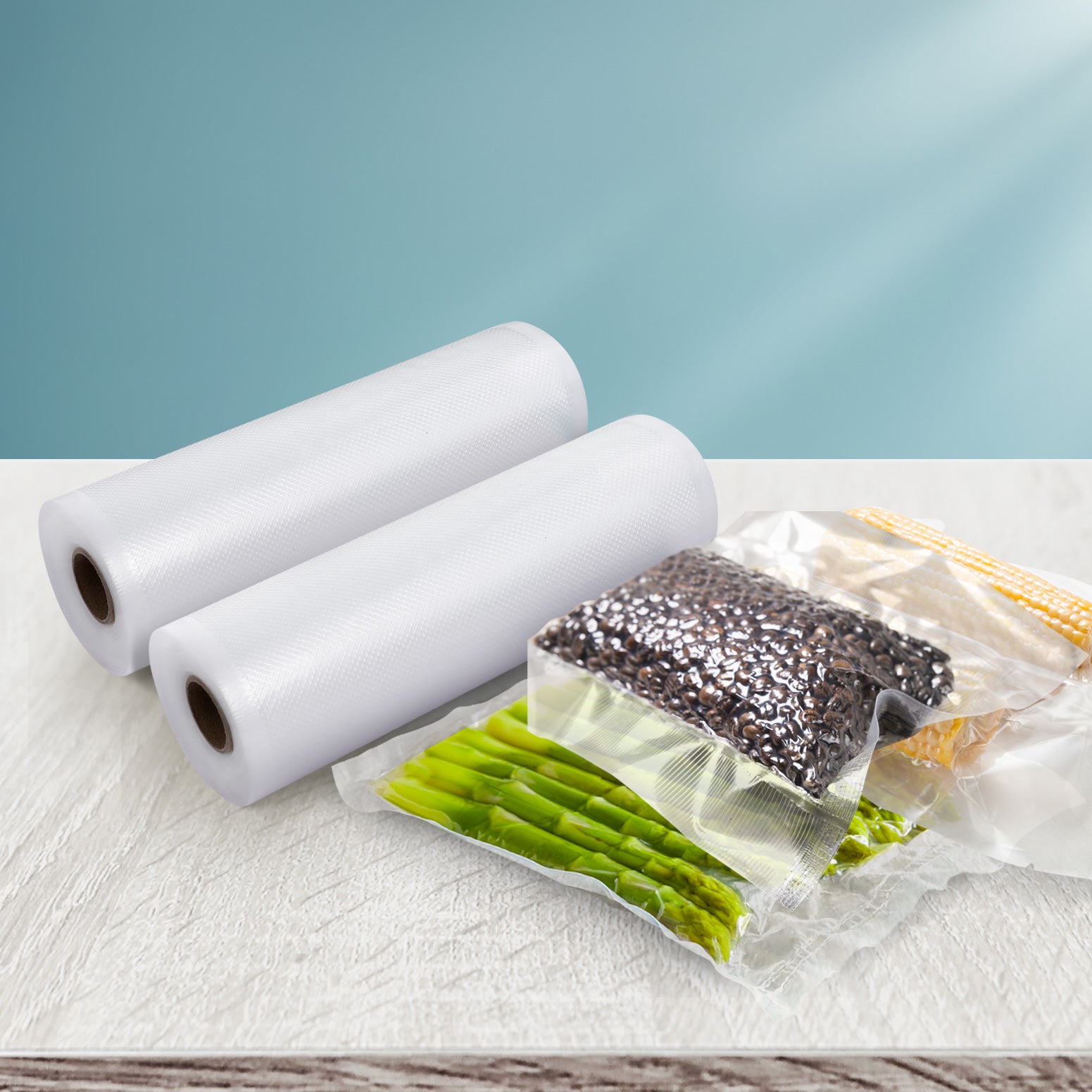 2 Rolls Food Vacuum Sealer Bags Storage Saver Heat Sealing Bag Pack 20CMX6M FVS-BAG-20-TP