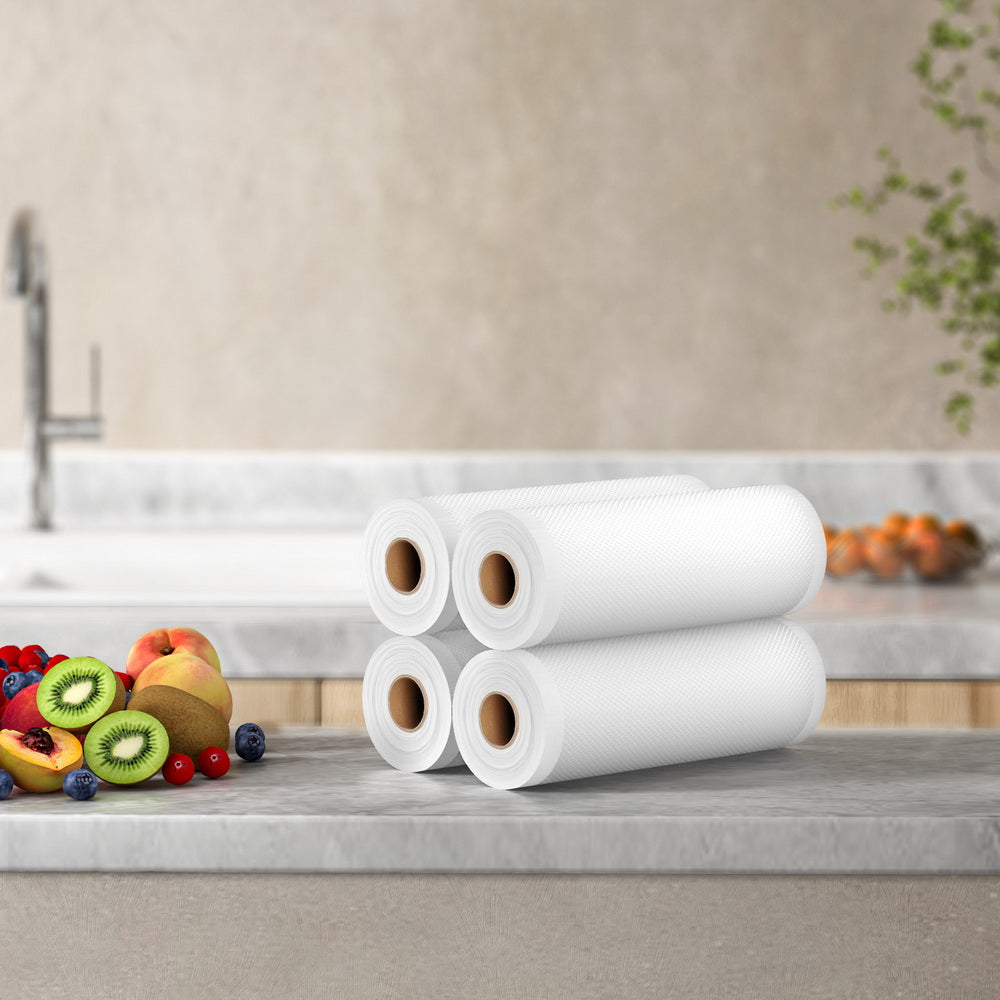 4 Rolls Food Vacuum Sealer Bags Storage Saver Heat Sealing Bag Pack 20CMX6M FVS-BAG-20-TPX2