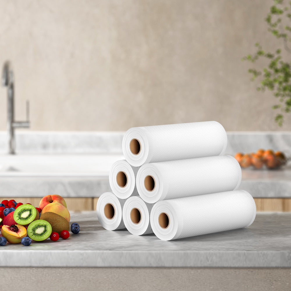 6 Rolls Food Vacuum Sealer Bags Storage Saver Heat Sealing Bag Pack 20CMX6M FVS-BAG-20-TPX3