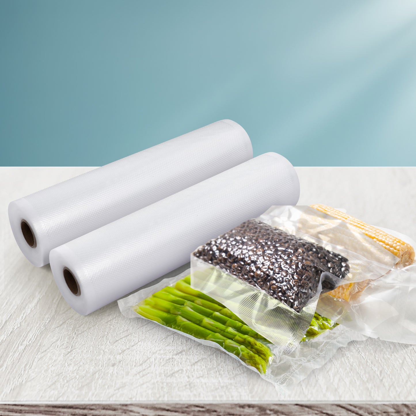 2 Rolls Food Vacuum Sealer Bags Storage Saver Heat Sealing Bag Pack 25CMX6M FVS-BAG-25-TP