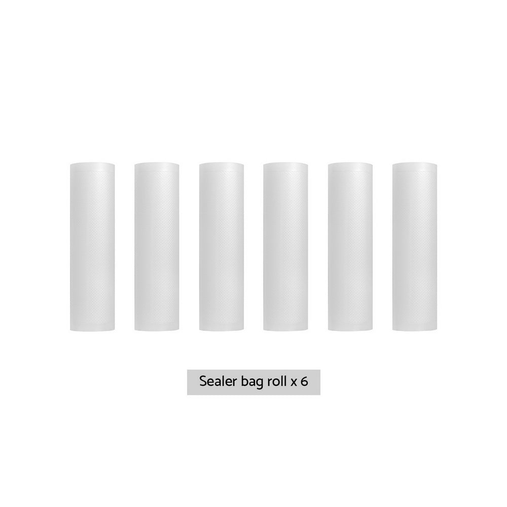 6 Rolls Food Vacuum Sealer Bags Storage Saver Heat Sealing Bag Pack 25CMX6M FVS-BAG-25-TPX3