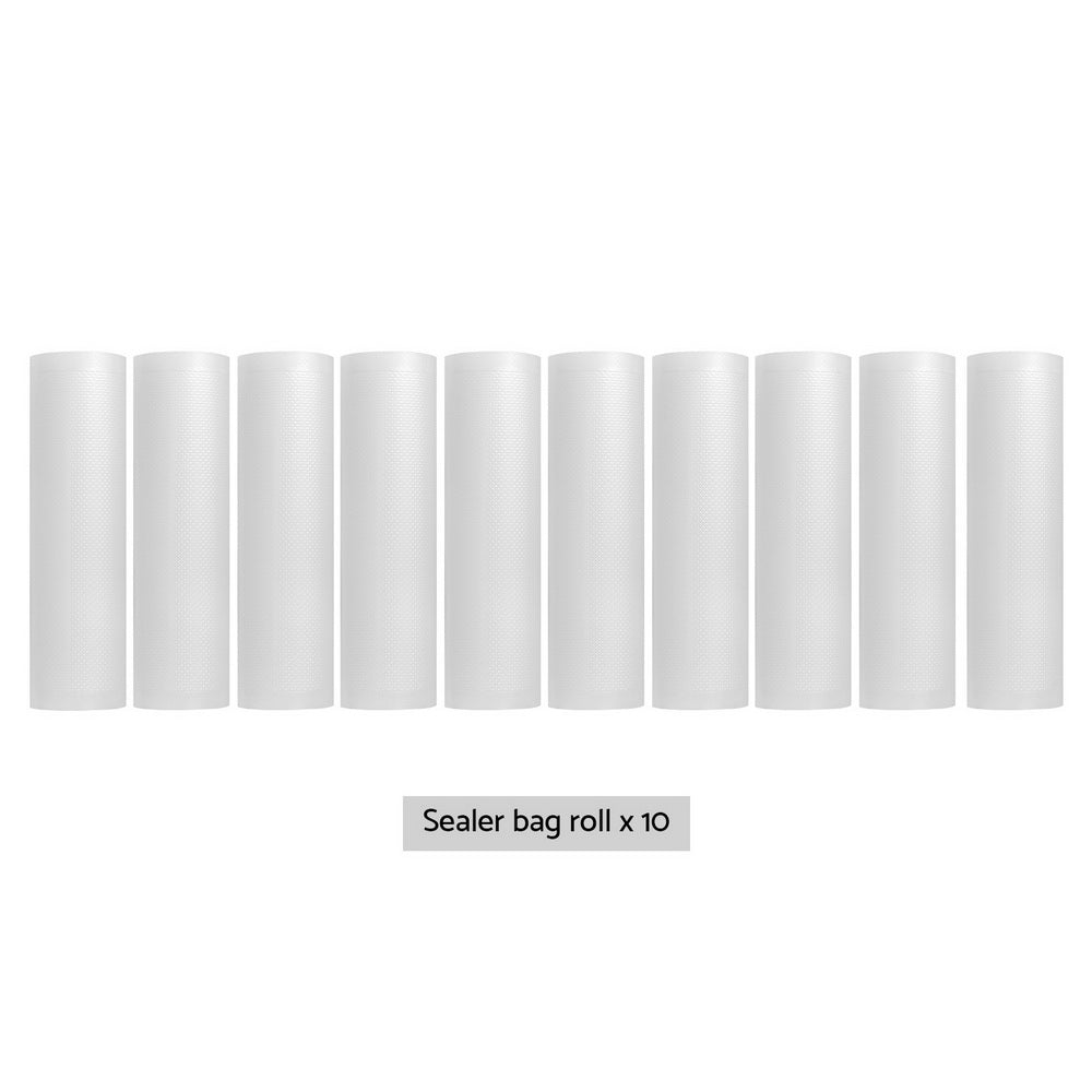 10 Rolls Food Vacuum Sealer Bags Storage Saver Heat Sealing Bag Pack 25CMX6M FVS-BAG-25-TPX5
