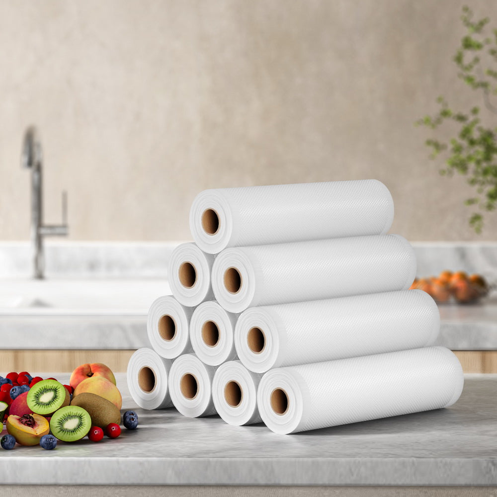 10 Rolls Food Vacuum Sealer Bags Storage Saver Heat Sealing Bag Pack 25CMX6M FVS-BAG-25-TPX5