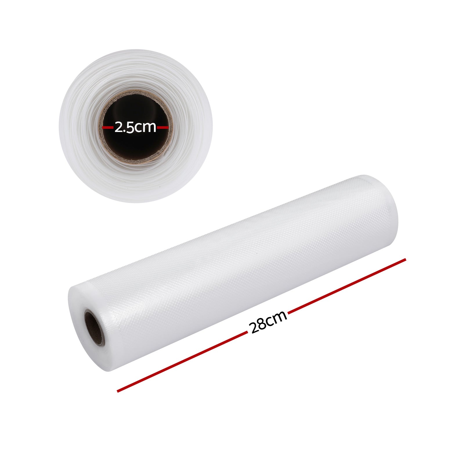 2 Rolls Food Vacuum Sealer Bags Storage Saver Heat Sealing Bag Pack 28CMX6M FVS-BAG-28-TP