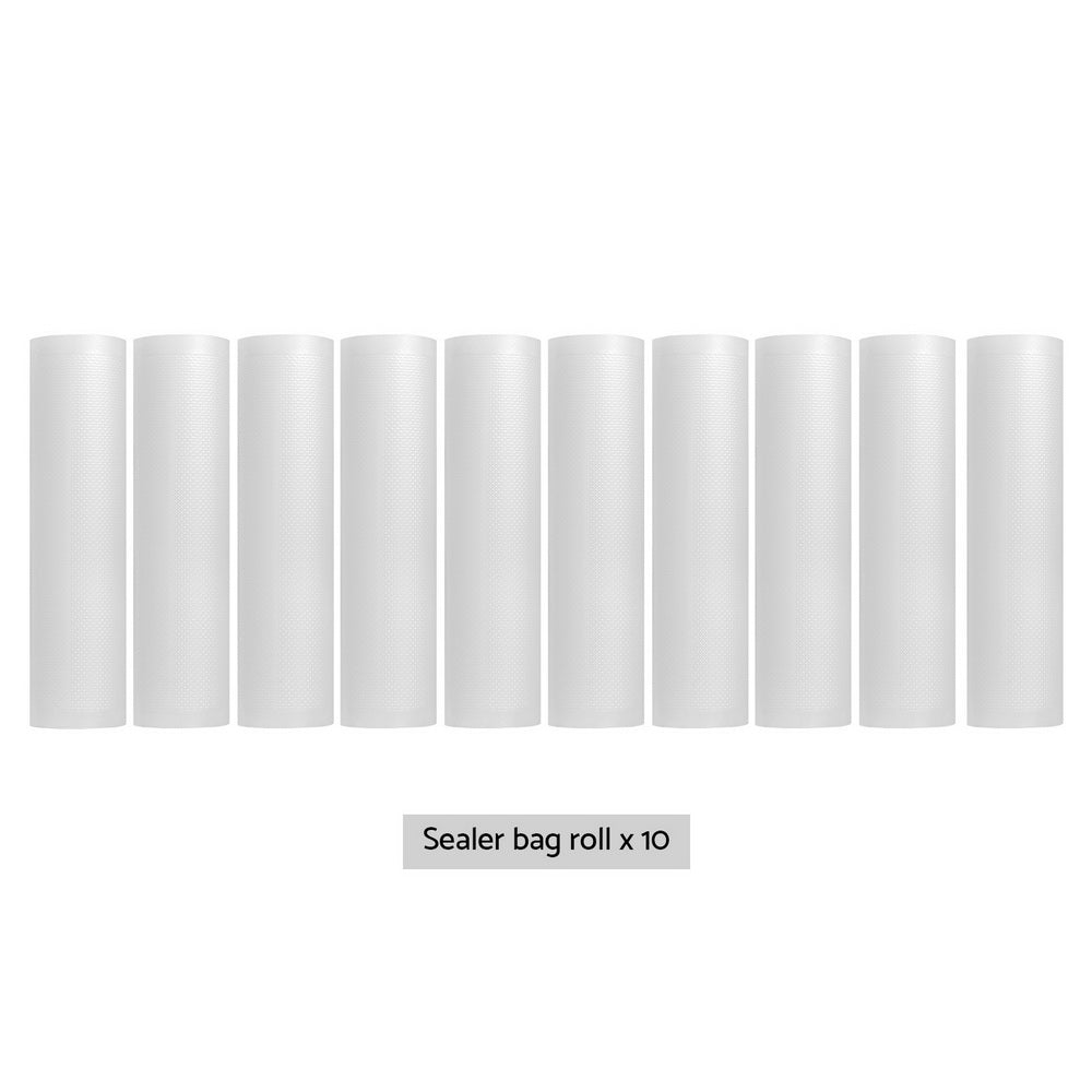 10 Rolls Food Vacuum Sealer Bags Storage Saver Heat Sealing Bag Pack 28CMX6M FVS-BAG-28-TPX5