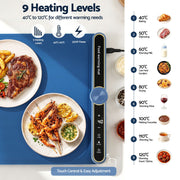 Devanti Food Warming Mat 60 x 38cm Electric Food Warmer With Timer