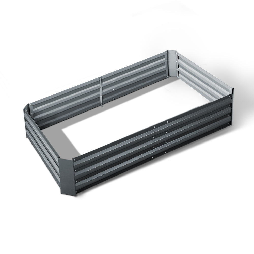 Green Fingers Garden Bed 150x90cm Planter Box Raised Container Galvanised Steel GARDEN-15090-ALUMGR