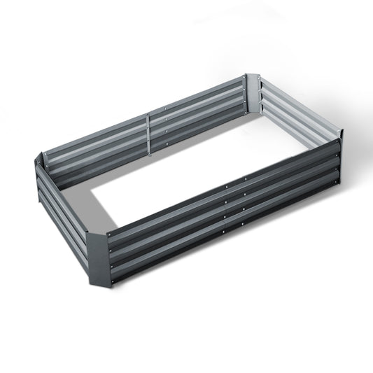 Green Fingers Garden Bed 150x90cm Planter Box Raised Container Galvanised Steel GARDEN-15090-ALUMGR