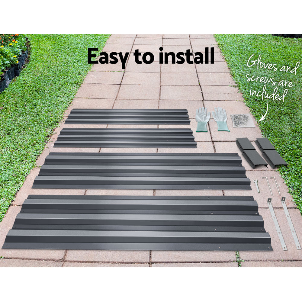 Green Fingers Garden Bed 180x90cm Planter Box Raised Container Galvanised Steel GARDEN-18090-ALUMGR