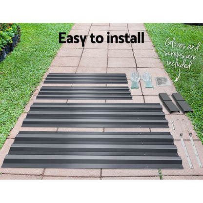 Green Fingers Garden Bed 210x90cm Planter Box Raised Container Galvanised Steel GARDEN-21090-ALUMGR