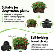 Green Fingers 5 Tier Vertical Garden Planter, Stackable Planters with 4 Wheels, Black, Raised Garden Bed, GARDEN-5T-DGY