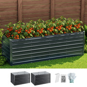 Green Fingers 2-in-1 Raised Garden Bed Kit, 240cm/120cm| 77cm Extra Deep Ergonomic Planter Box | Protect Your GARDEN-77-120-AG-FC2