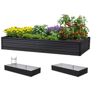 Green Fingers Raised Garden Bed 2 Pcs 210x90cm Planter Box Container Galvanised Metal Outdoor GARDEN-AG-290-CL