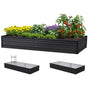 Green Fingers Raised Garden Bed 2 Pcs 210x90cm Planter Box Container Galvanised Metal Outdoor GARDEN-AG-290-CL