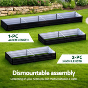 Green Fingers Raised Garden Bed 2 Pcs 210x90cm Planter Box Container Galvanised Metal Outdoor GARDEN-AG-290-CL