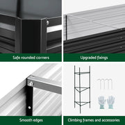 Green Fingers Raised Garden Bed 2 Pcs 210x90cm Planter Box Container Galvanised Metal Outdoor GARDEN-AG-290-CL